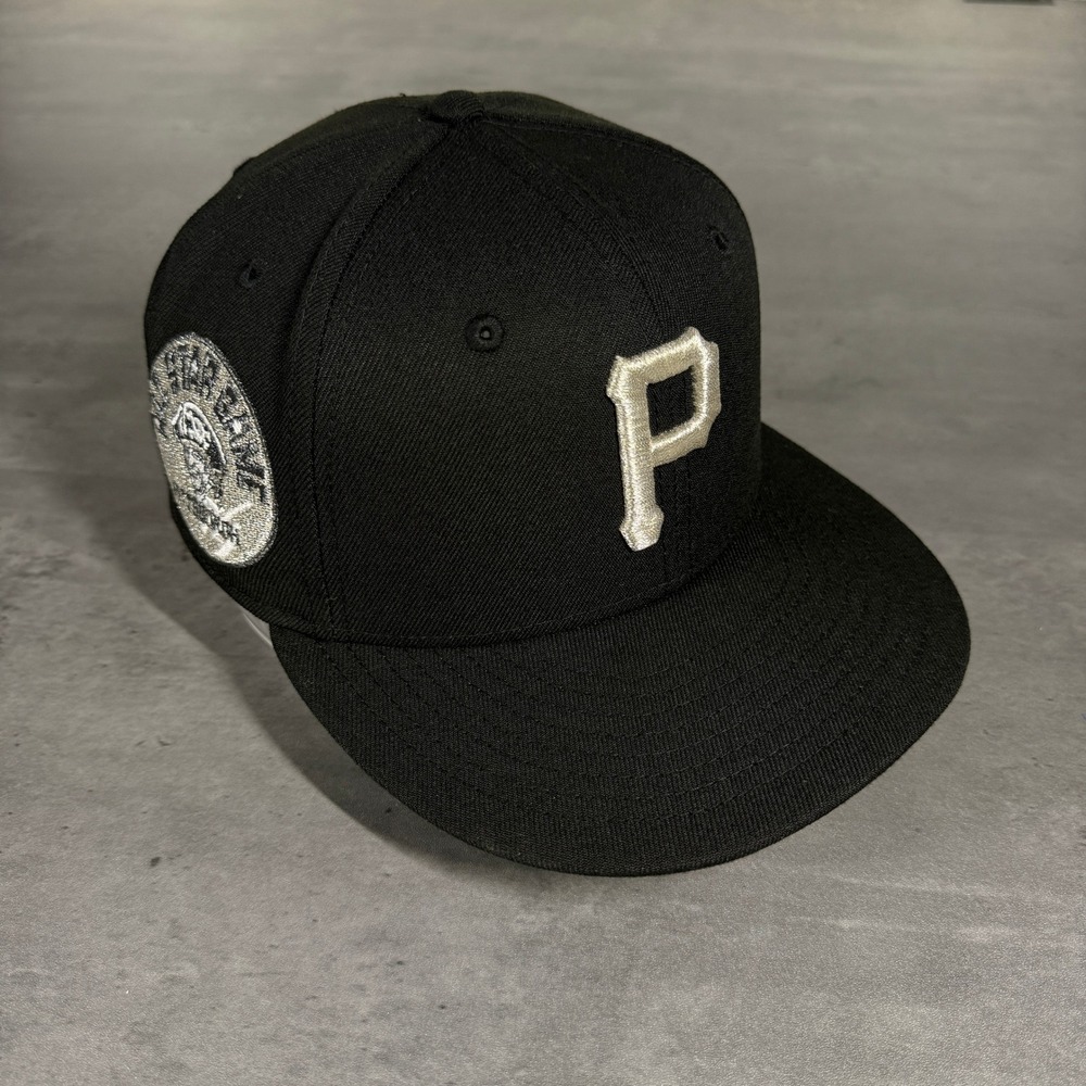 Hat Club Pittsburgh Pirates New Era Cap 7 1/4 Black Silver Metallic Cooperstown
